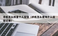 手机怎么样查个人征信（手机怎么查询个人征信记录）